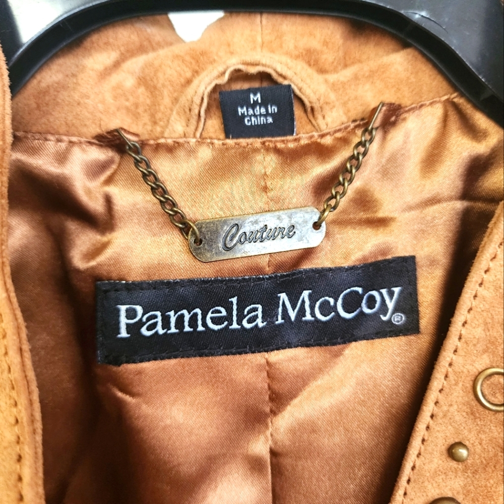 Pamela McCoy  Cognac Genuine Suede Leather  Jacket Size M - Picture 4 of 5